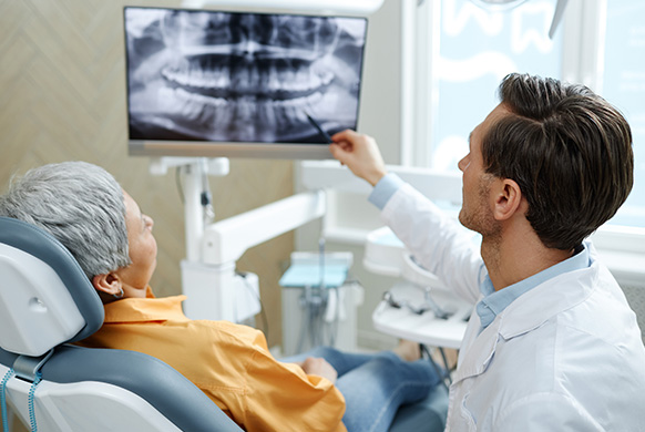 patient being walked through full arch process